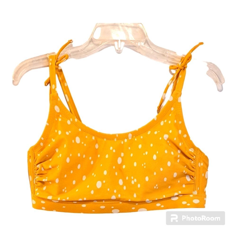KONA SOL/TARGET PLUS SIZE YELLOW GOLD POLKA DOT BIKINI TOP SZ 14W